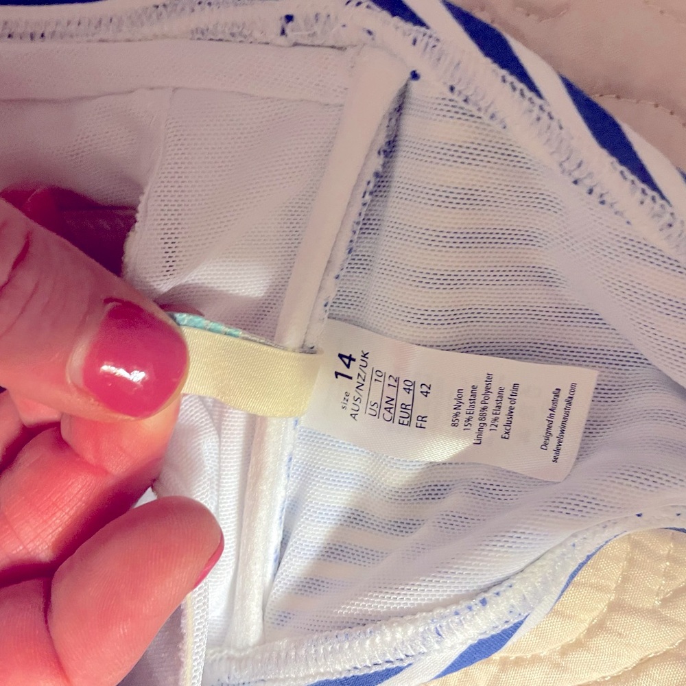 Striped Blue and White Bikini Top - Picture 4 of 6